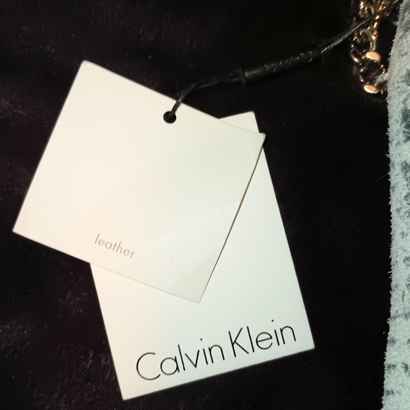 BRAND NEW Calvin Klein Embossed Suede & Leather Purse w/2 straps & Dustbag NWT - Picture 15 of 16